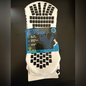 Lux Anti-Slip Soccer Crew Socks – White